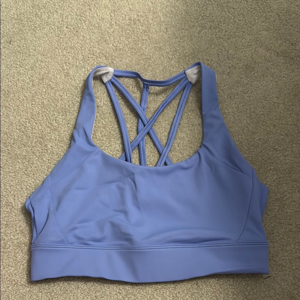 Women's Blue Strappy Sports Bra